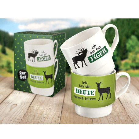 Witzige 2 teilige Stapeltasse