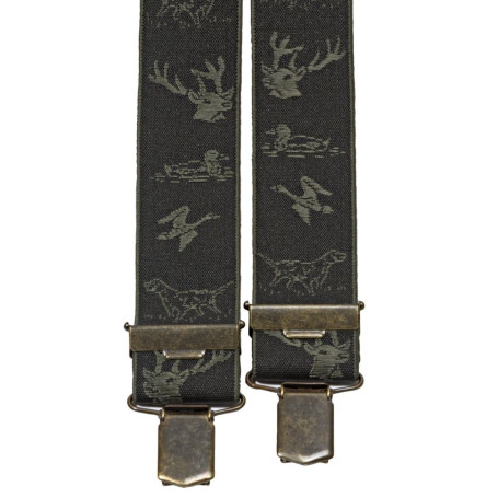 Hosenträger Jacquard Wildmotive oliv