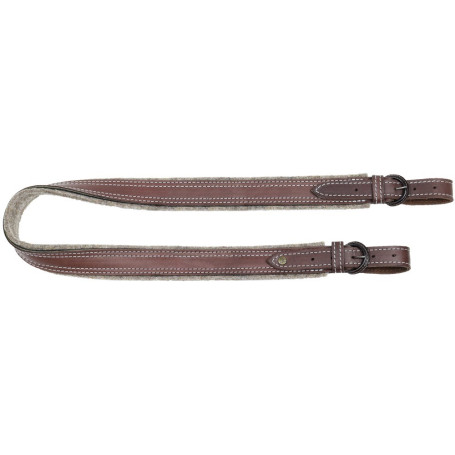 AKAH Gewehrriemen Olivenleder mit Wollfi