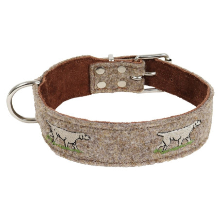 AKAH Hundehalsband aus Wollfilz/Yakleder