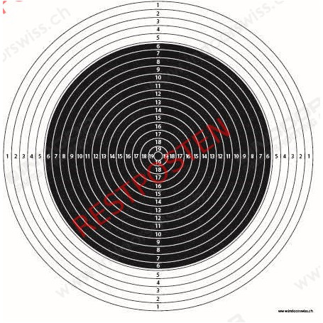 Gewehrscheiben 50 m, 20er nummeriert