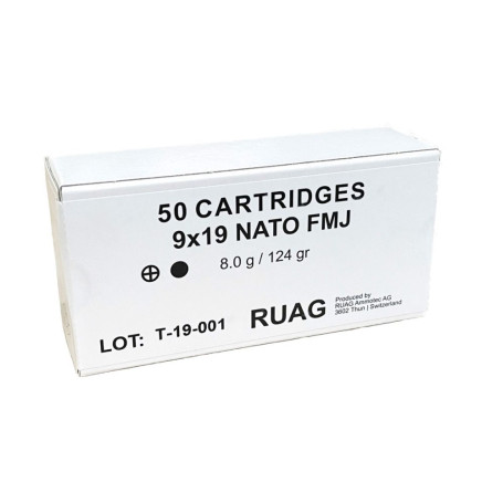 Swiss P 9x19 Nato FMJ SX 8.0 g  124 gr