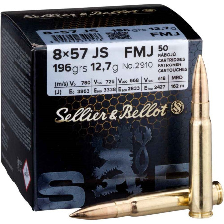 S&B 8x57 JS Training FMJ 12.7 g 196 gr