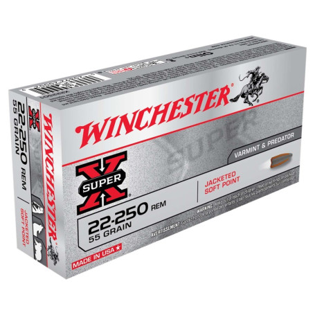 Winchester Super-X .22-250 Rem Pointed Soft Point 55 gr 3.56 g