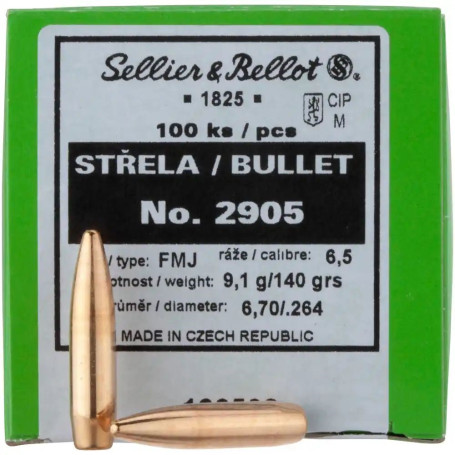 S&amp;B .264 (6.5 mm) FMJ  140 gr 9.1 g